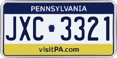 PA license plate JXC3321