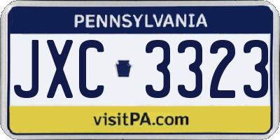 PA license plate JXC3323