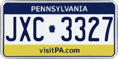 PA license plate JXC3327