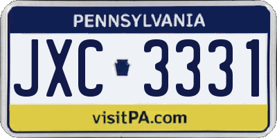 PA license plate JXC3331