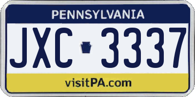 PA license plate JXC3337