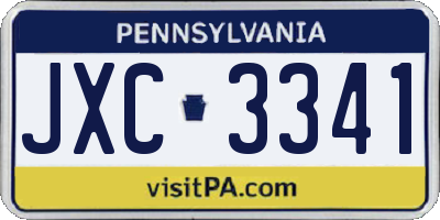 PA license plate JXC3341