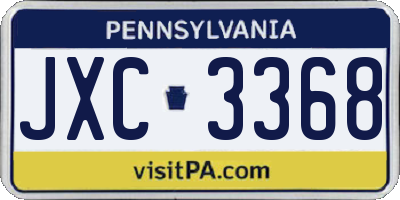 PA license plate JXC3368