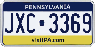 PA license plate JXC3369