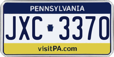 PA license plate JXC3370