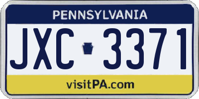 PA license plate JXC3371