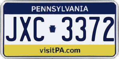 PA license plate JXC3372