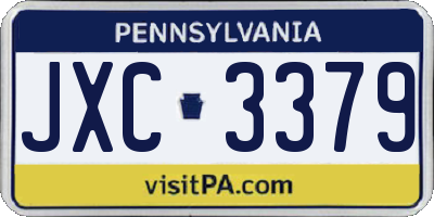 PA license plate JXC3379