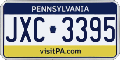 PA license plate JXC3395