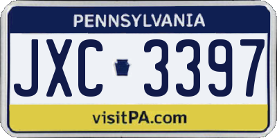 PA license plate JXC3397