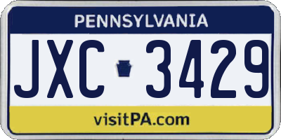 PA license plate JXC3429