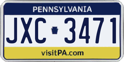 PA license plate JXC3471