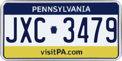 PA license plate JXC3479
