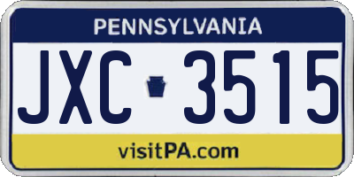 PA license plate JXC3515