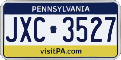 PA license plate JXC3527