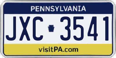 PA license plate JXC3541