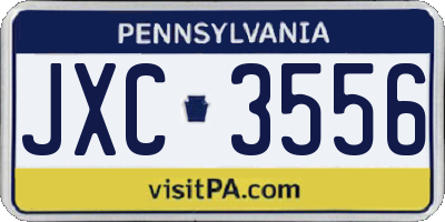 PA license plate JXC3556