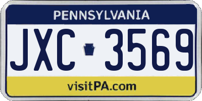PA license plate JXC3569