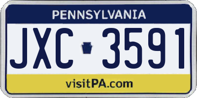 PA license plate JXC3591