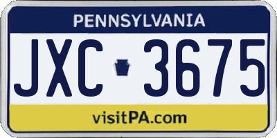 PA license plate JXC3675