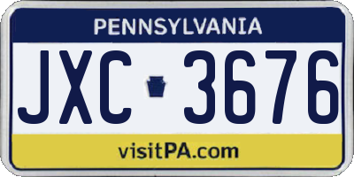 PA license plate JXC3676