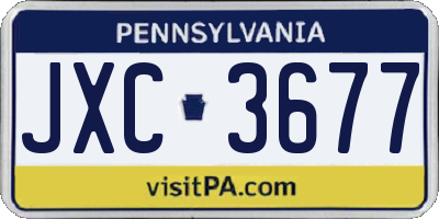 PA license plate JXC3677