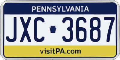 PA license plate JXC3687