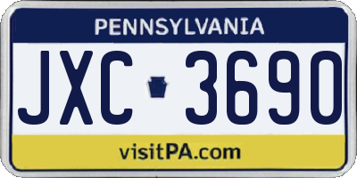 PA license plate JXC3690