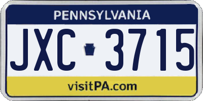 PA license plate JXC3715