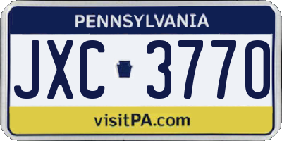 PA license plate JXC3770