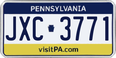 PA license plate JXC3771