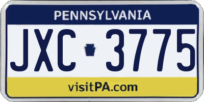 PA license plate JXC3775