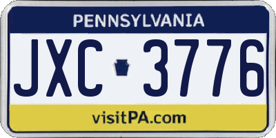 PA license plate JXC3776