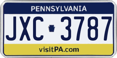 PA license plate JXC3787