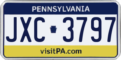 PA license plate JXC3797