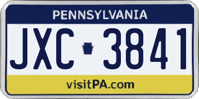 PA license plate JXC3841