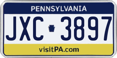 PA license plate JXC3897