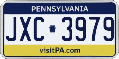PA license plate JXC3979