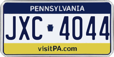 PA license plate JXC4044