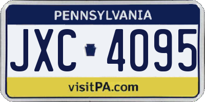 PA license plate JXC4095