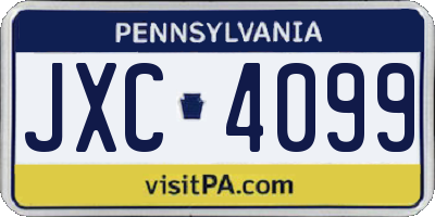 PA license plate JXC4099