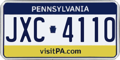 PA license plate JXC4110