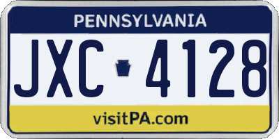 PA license plate JXC4128