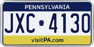 PA license plate JXC4130
