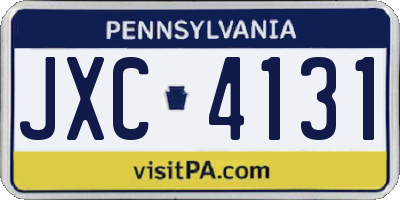 PA license plate JXC4131
