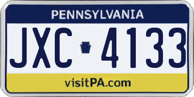 PA license plate JXC4133
