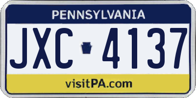 PA license plate JXC4137