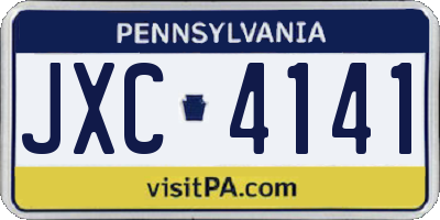 PA license plate JXC4141