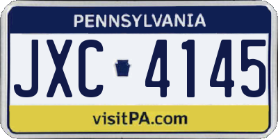 PA license plate JXC4145