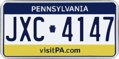 PA license plate JXC4147